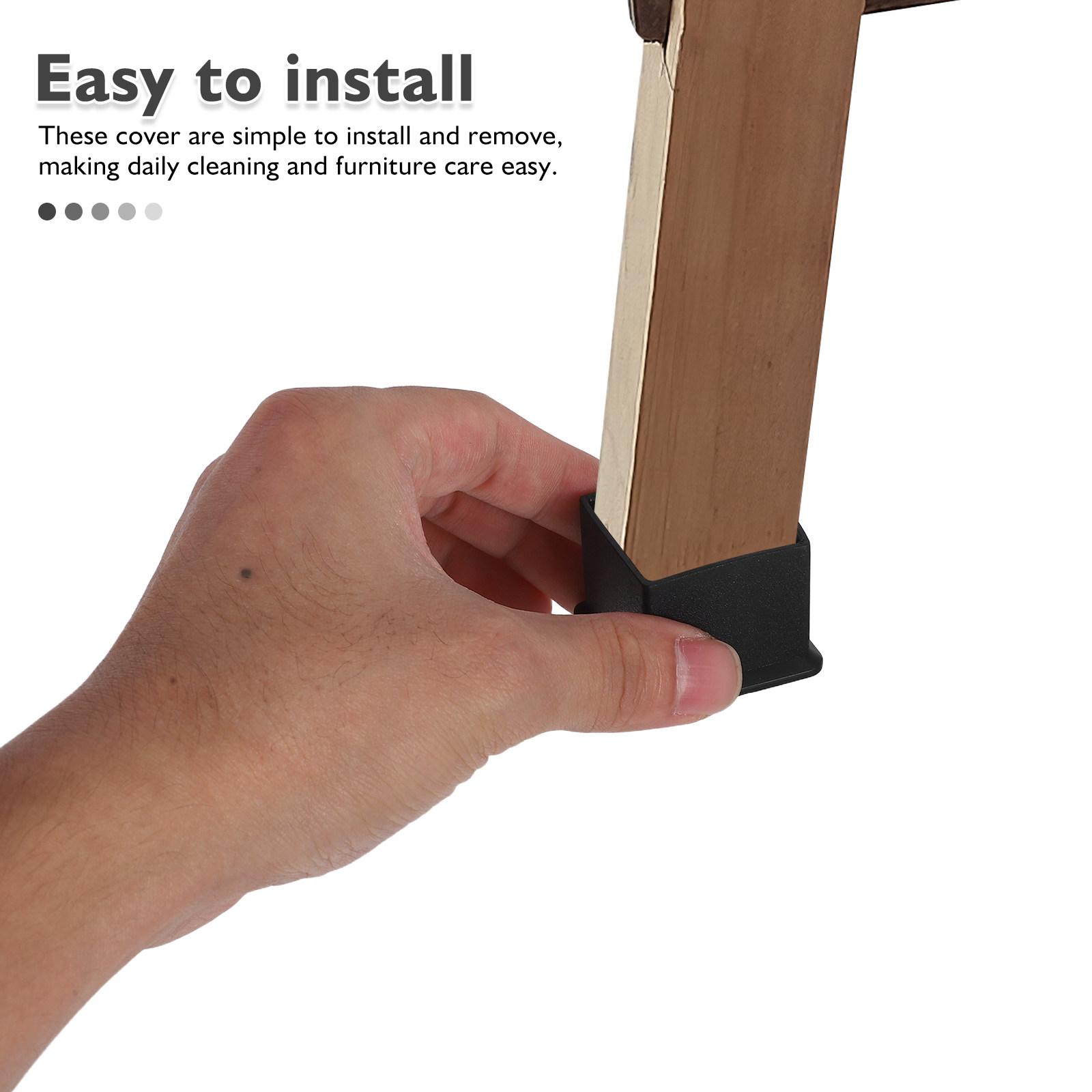 

20 шт. квадратные ПВХ накладки на ножки мебели 3 см, плотно прилегающие, нескользящие, водостойкие, защитные для пола для стульев, столов, диванов на твердом полу 3.6X3.6X2.8CM