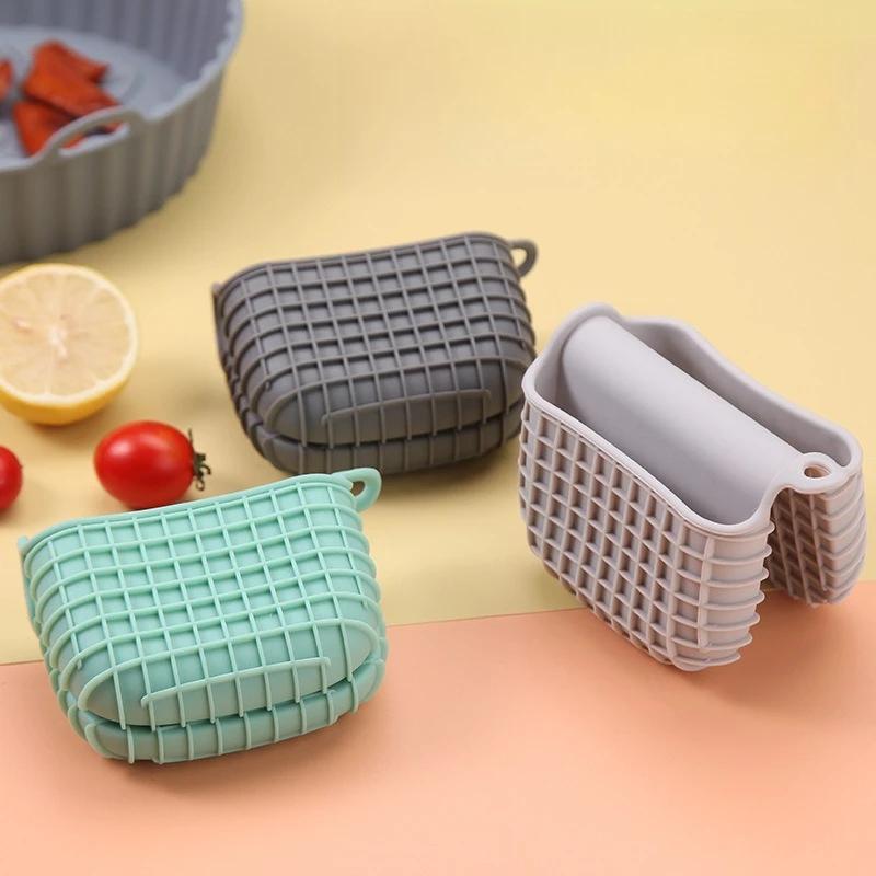 2pcs Non Slip Heat Resistant BBQ Gloves Silicone Oven Mitts for Grilling Baking Cooking Kitchen Accessories Household Product