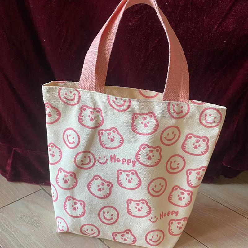 Women's Canvas Lunch Tote Bag, Handbag for Office and Outings - Fashionable Lunch Box Carrier