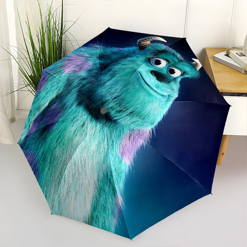 

Monsters, Inc. Sulley Automatic Folding Cartoon Umbrella - 3 Folding Design, Vivid Cartoon Pattern, Suitable for Outdoor Activities, A Gift