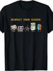1PC Retro 80s Gaming T-Shirt - Soft Breathable Cotton Nostalgic & "Respect Your Elders" - Unise