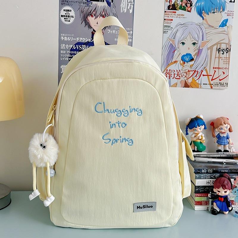 School Bag New Fresh and Sweet Candy Color Backpack Junior High School Students Light Travel Large Capacity Backpack
