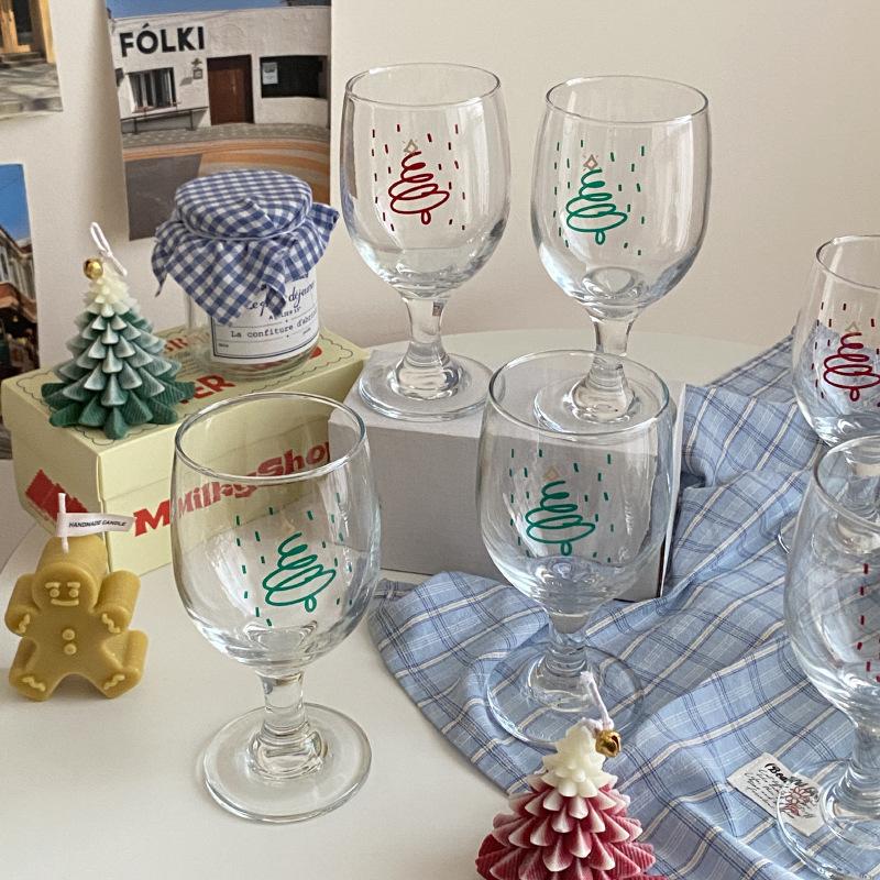 French Vintage Elegant Christmas Tall Glasses Ins Atmosphere Wine Glasses Champagne Glasses Juice Glasses, Gifts