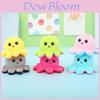 Porte-clés Poulpe Peluche Mignon Réversible Animal Adorable Changeant d'Humeur Charme de Sac