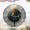 Blue Bird 2D Metal Wind Chime - Handcrafted Outdoor Garden Decor with Soothing Melodies, Vibrant Bird Design for Patio