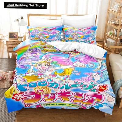 3D Kawaii Anime Hirogaru Sky! Pretty Cure Bedding Set Single Twin Full Queen King Size Bed Set Adult Kid Bedroom Duvetcover Sets