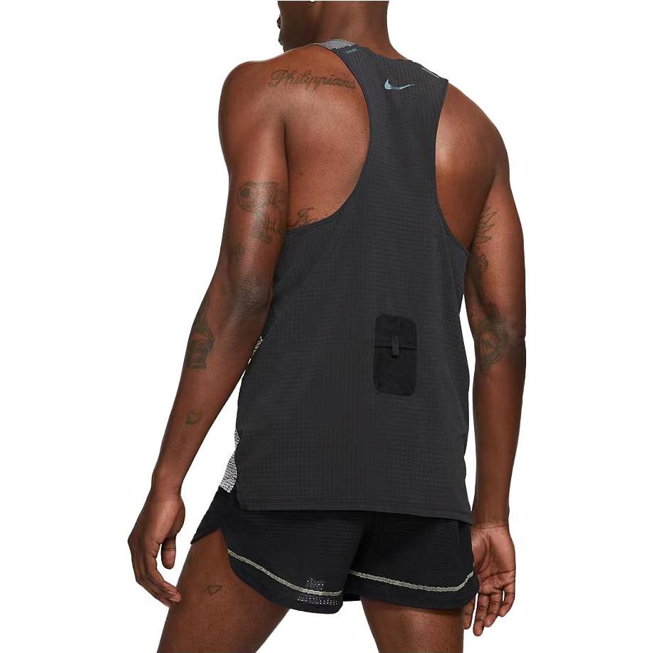 Nike V-Neck Color Block Sports Training Tank Men Tops Black White DA1297-010
