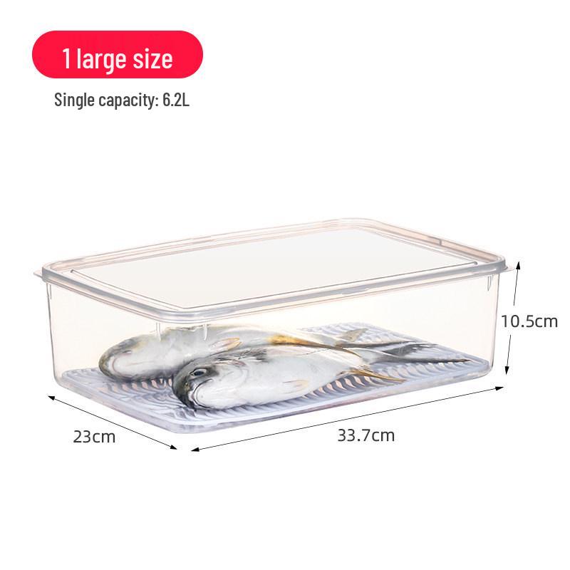 Plastic Japanese-Style Fresh-Keeping Box with Lid for Refrigerator Storage