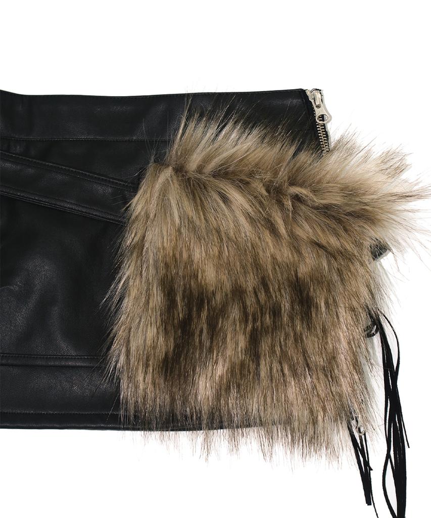 Tae Fur Bag Leather Skirt 001