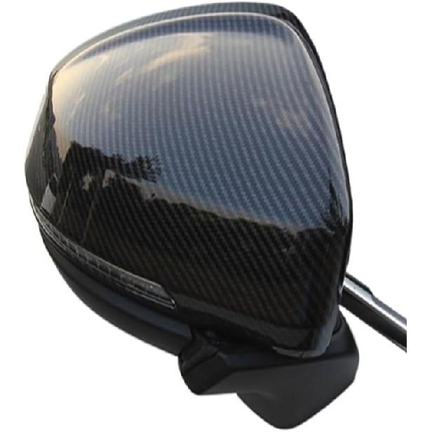 Car Side Door Mirrors Rearview Cover Compatible With VW Taos 2021-2022 Carbon Fiber Pattern