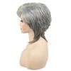 Wig High Temperature Silk Granny Grey Silver Short Hair European American Set Wigs