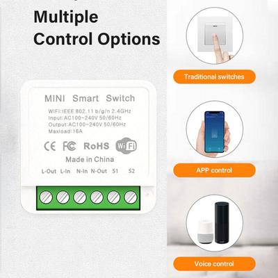 16A 2-Way Control Tuya Wifi/Zigbee Mini Smart Switch Smart Life DIY Light Switches For Alexa Google Home Yandex Alice Switches