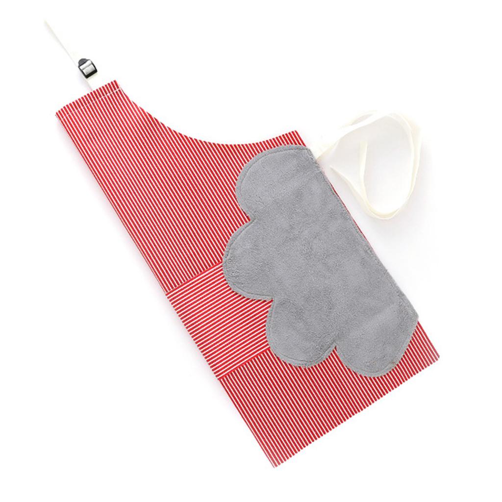 Kitchen Apron Waterproof Oxford Cloth Absorbent Coral Fleece Fabric Grease Proofing Cooking Waist