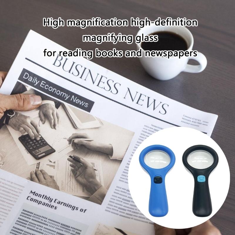 3 LED Illuminates Magnifier 10X Strength Handheld Lightweight Design For Elderly Reading Children Nature Study