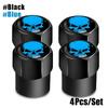 4Pcs/Set Skull Tire Valve Stem Cap Corrosion Resistant Dust Proof Cover Universal Fit for Car Bicycle Truck Motorcycle Stem Caps1