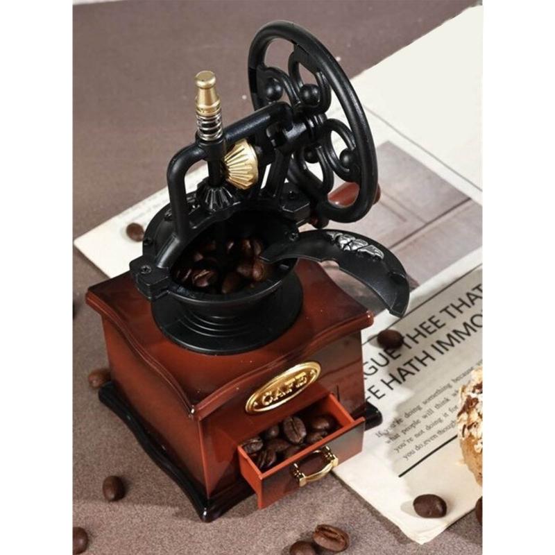Hand Crank Coffee Grinders Music Box Plastic Mechanism Wind Up Musical Box Table Ornament Birthday Wedding Gift Women Men