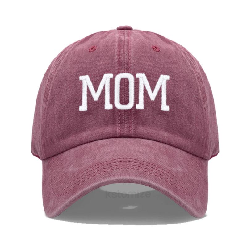 Mom Dad Embroidered Baseball Cap For Women Men Fashion Adjustable Washed Cotton Hats Father'S  Mother'S Gifts