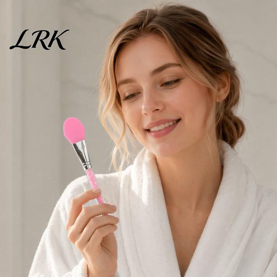 Even Mask Application Tool Silicone Face Applicator Brush, Facial Mud Brush with Non-Slip Soft Beauty Rhinestone Handle, Hairless Clay Tools