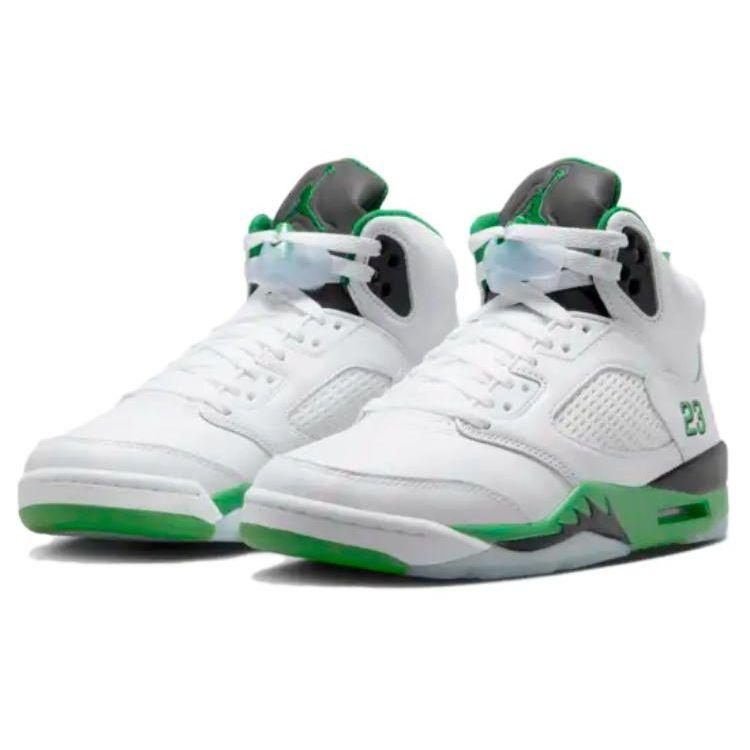 Air Jordan 5 Retro Lucky Green Women Sneakers White Black Ice-Blue DD9336-103