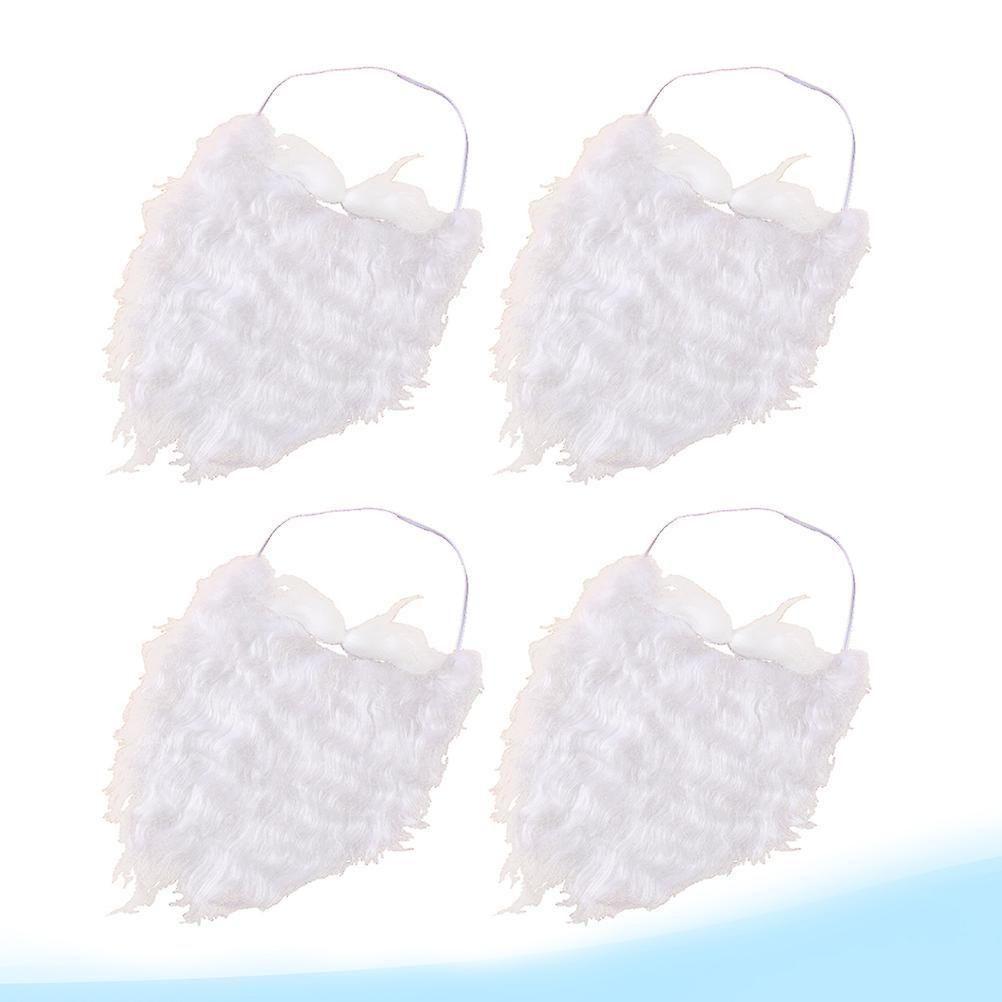 Santa Claus Moustaches White for Christmas Costume 4Pcs Cosplay Supplies-Good