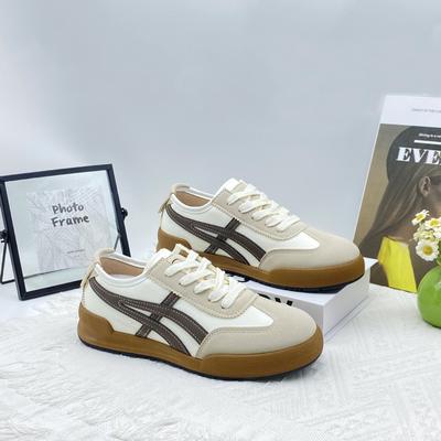 Dexun Schuhe Damen 2025 neu Herbst Retro vielseitig flache Grundplatte Schuhe lässig Sport Forrest Gump weiße Schuhe einzelne Schuhe