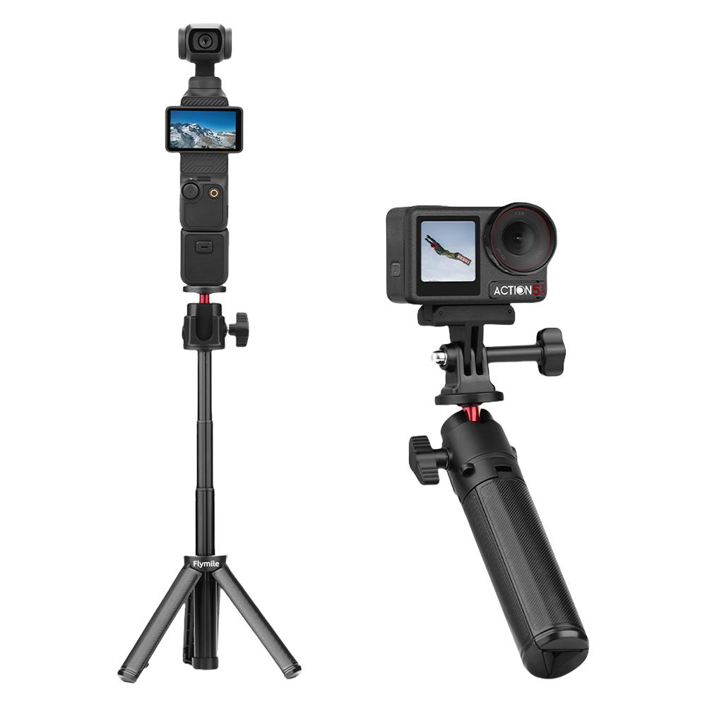 Extension Rod Tripod with 1/4inch Thread Extending Selfie Stick Rod Bar Protable Tripod Stand for DJI Osmo Action 5 Pro/Pocket 3