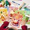 6PCS Merry Xmas Stickers Cartoon Snowmen Elk Puzzle Decal DIY Notebook Guitar Bottle Stationery Stickers Designed For Friend Gifts