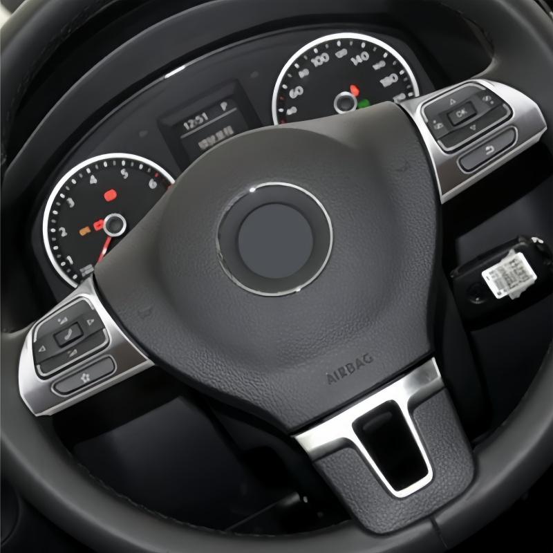 Car Steering Wheel Panel Trim Cover For VW Golf MK6 Passat B7 CC EOS TIGUAN Jetta Touran Sharan Caddy Sticker Molding Garnish