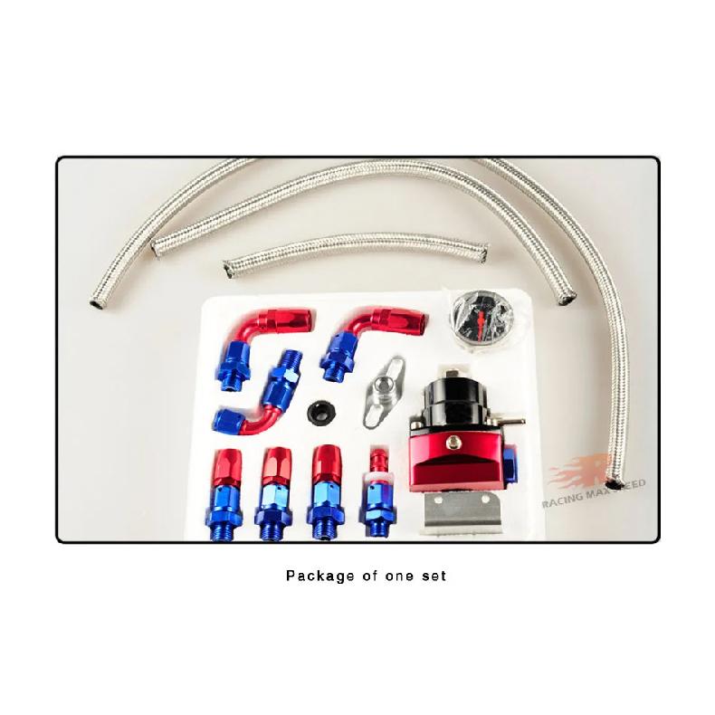 Universal Adjustable Fuel Pressure Regulator Oil 160psi 100psi Gauge AN6 AN 6 Fuel Pressure Regulator Kit Fitting End Colourful