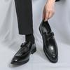 Men's Pointed Toe Leather Loafers New Driving Moccasins Leather Sole Formal Business Shoes for Mens Wedding Office Dress Shoes