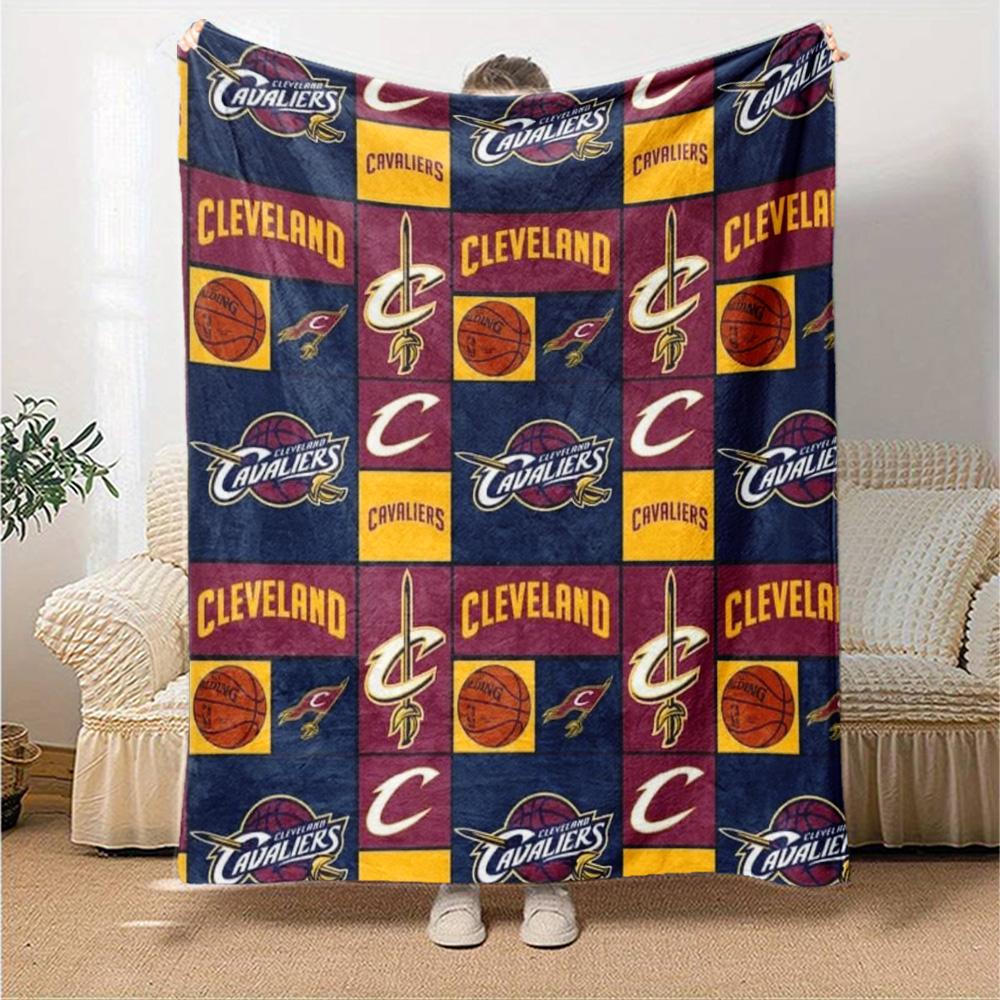Cleveland Cavaliers Print Flannel Blanket High Quality Warm Comfortable Cover for All Seasons Perfect for Gifts Home Decor