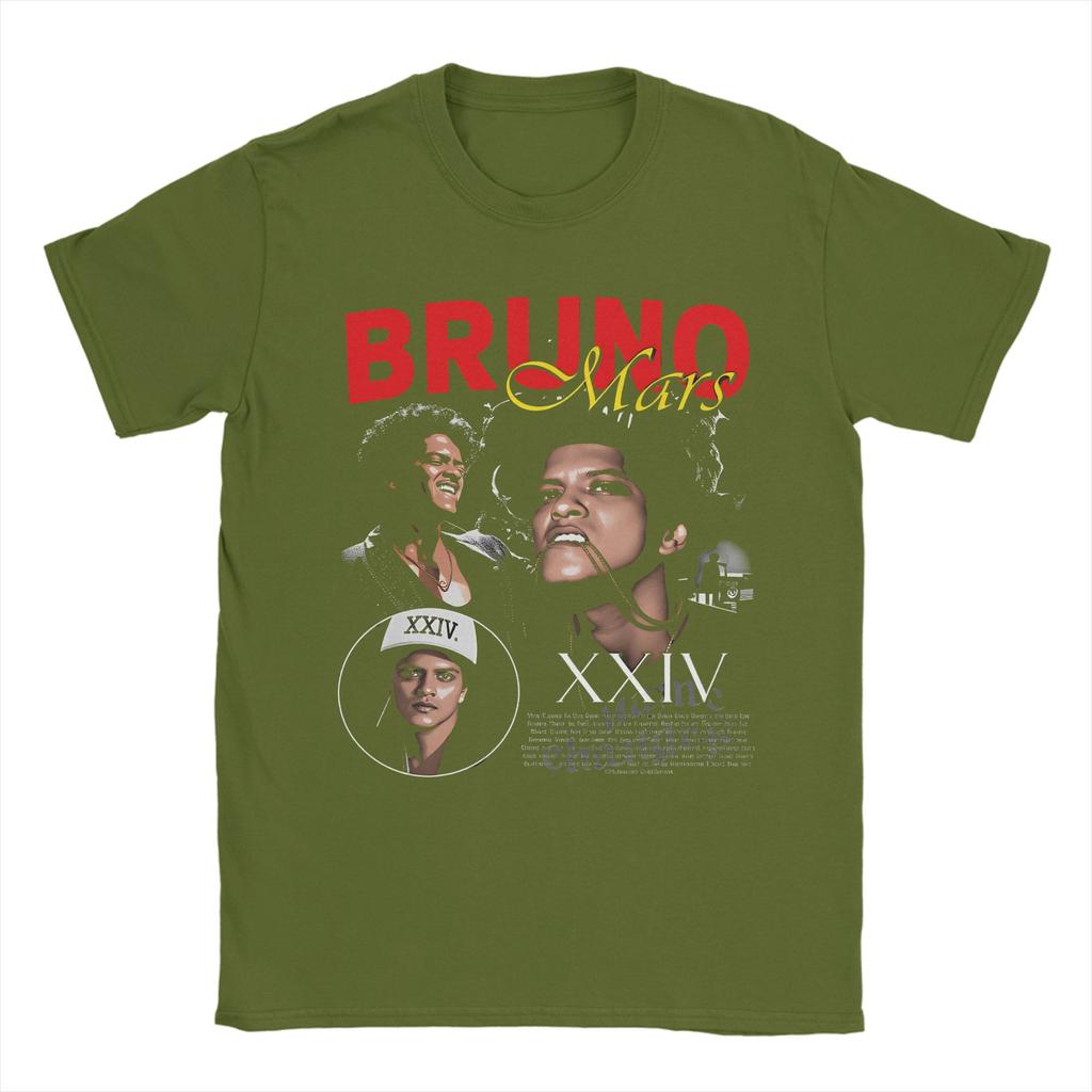 Bruno Mars XXIV 100 Cotton TShirt For Unisex Beach Vintage TShirts O Neck Fashion Tees Oversized Custom DIY Tops