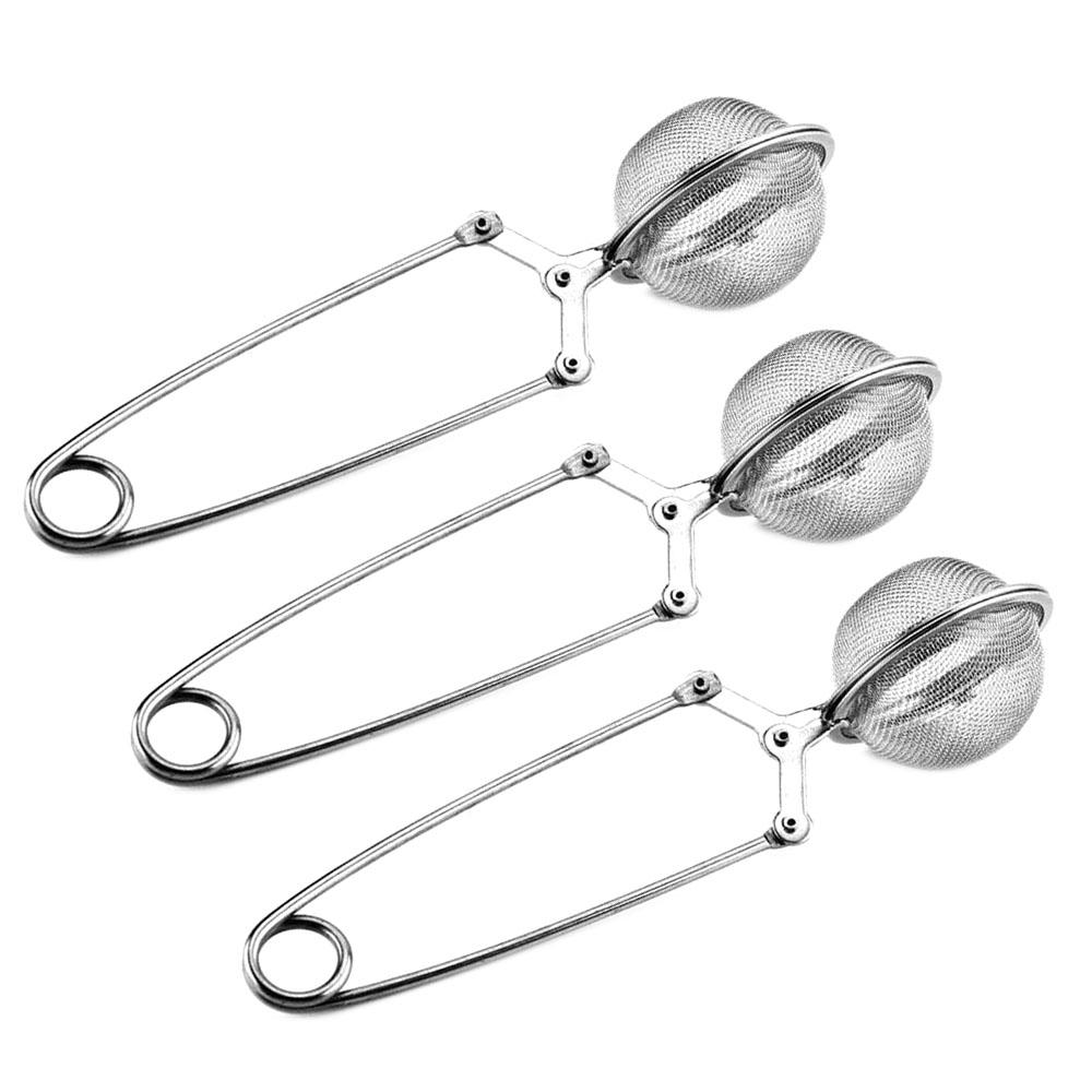 1-4Pcs Tea Infuser Handle Tea Ball Sphere Mesh Tea Strainer Coffee Herb Spice Filter Diffuser Kitchen Gadget Stainlesss Steel