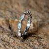 Platin Herz Voll Diamant Opal Ring