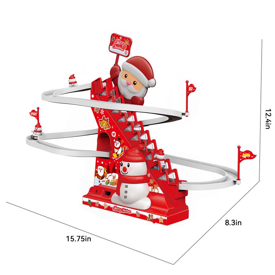 Electric Track Stair Climbing Santa Light and Music Toy for Kids