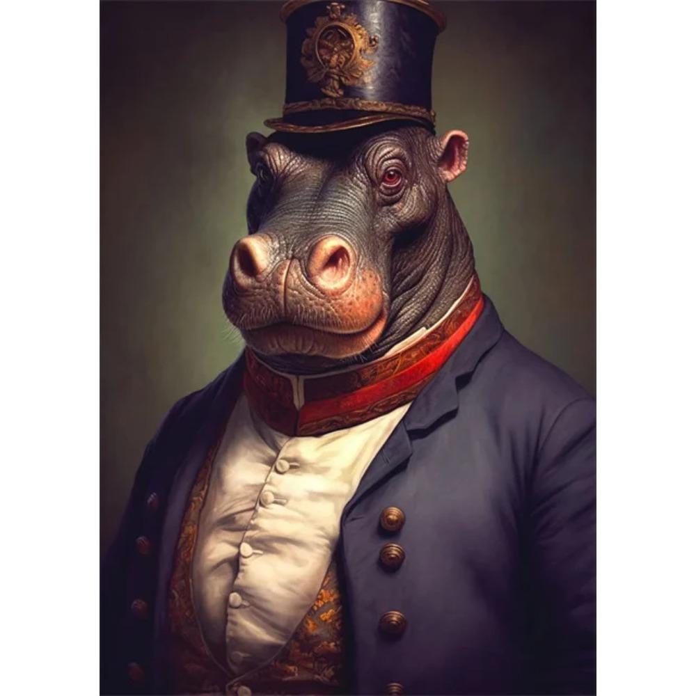 Noble Animals Deer Lion Portrait Vintage Art Posters Canvas Prints Art Paintings Cool Animal Wall Art Pictures Living Room Decor