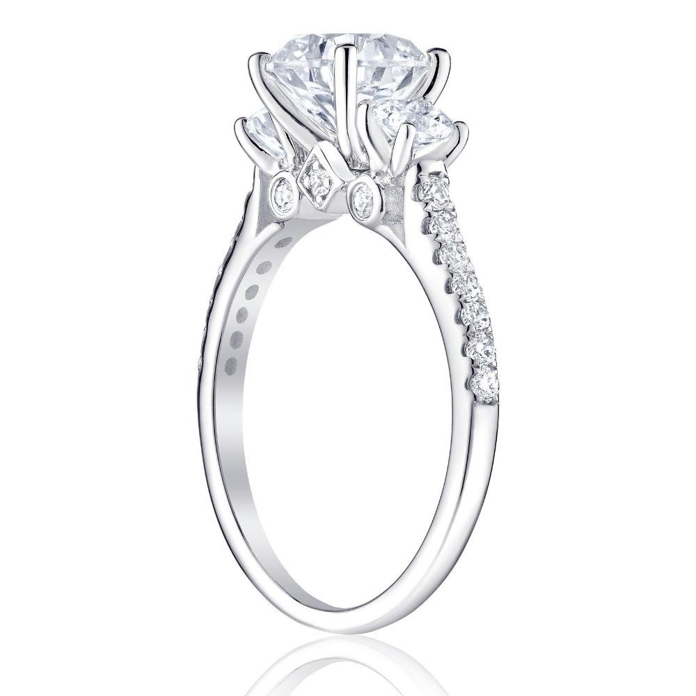 3 Round Simulated Diamond Zirconia Rings for Women Wedding Engagement Party Evening Dress Jewelry