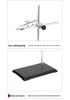 Iron Stand with Square Base for Laboratory Experiments - Complete Set with Flask Clamp & Burette Holder