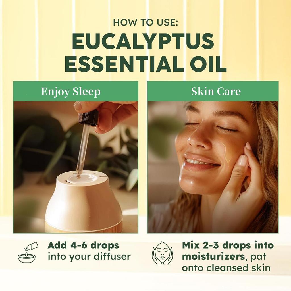 Nourish Eucalyptus Oil-Deep Soothes Skin & Nourishes Hair-Instils Romantic Vibe-Suitable for All Skin Types, 120ml