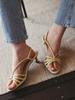 Komorebi Museum Km336 Handmade Cross Strap Kitten Heel Sandals | 6 Colors (Type B)