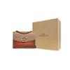 Coach Parker 18 Nieten Kamelienblüten Kette Klappe Umhängetasche Beschichtetes Canvas und Kalbsleder Umhängetasche Kleine Damen Umhängetasche Khaki Braun 30592-B4RU