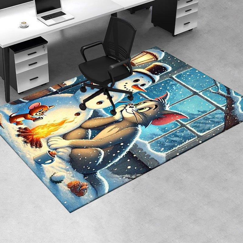 Tom & Jerry Pupazzo di Neve Invernale Stampa Artistica Poster Tappetino per Ufficio Decorazione per la Casa Regalo per Halloween e Natale LD155