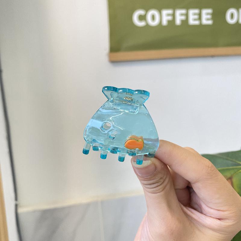 1Pcs Cute Transparent Goldfish Hair Clips Cartoon Acetate Claw Clip Shark Crab Hair Clip Hair Accessories For Women Girls