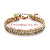 Luxury Iced Out Chain Bracelet Gold Color Shiny Rhinestone Bangle  Jewelry Gifts