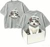 Cute cat Gift T-shirt Men Women Harajuku Oversized Unisex Short Sleeve Streetwear high quality Couples hot product Comfortable