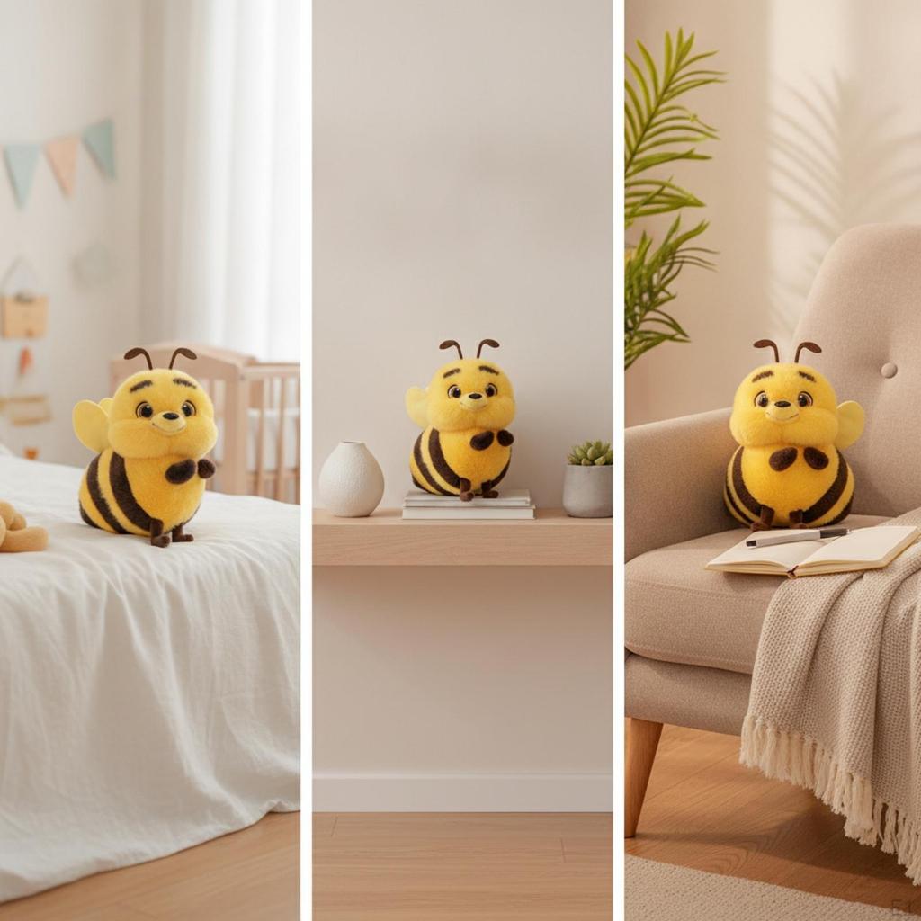 Comfortable Stuffed Bee with Wings Cuddly Toy Soft Cute for Children