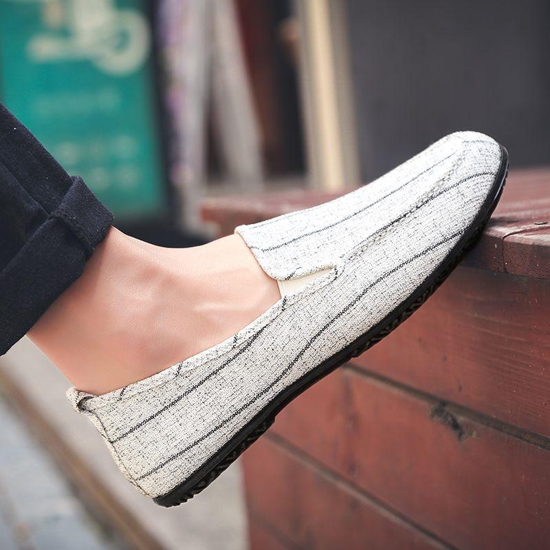 Fashion Man Shoe Ethnic Style Black Flat Breathable Slip-on Sneakers Designer Luxury Retro Hiking Classic Original Casual Shoes for Men