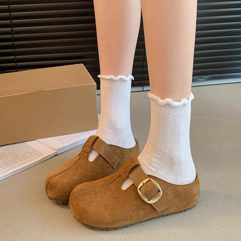 Inner Height Increase 5CM2025 Spring and Autumn New One-pedal Women's Muffin Thick Bottom Height Increase Bag Head Drag Outer Wear Boken Slippers