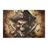 1pc a Pirate Flag Featuring The Jolly Roger Design with a Skull And Crossbones, Swords, And a Cannon. It Measures 152.4 cm by 91.44 cm, Made of 110D P