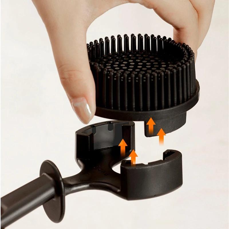 Coffee Machine Cleaning Brush 51mm/58mm Espresso Group Head Cleaning Brush Detachable Silicone Brush Coffee Maker Cleaning Tools